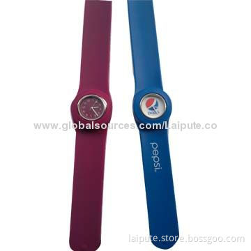 Colorful Band Slap Silicone Watch with Customized Logo